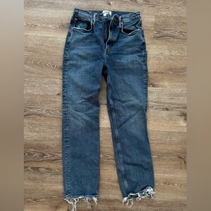 Agolde High Waisted Jeans with Frayed Hem